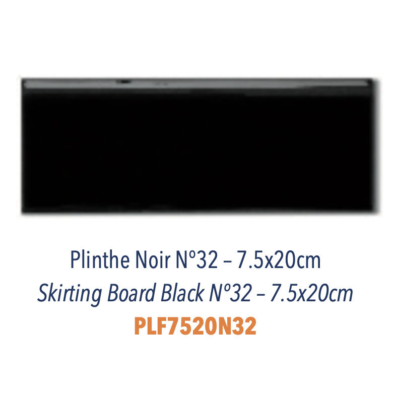 Plinthe 7,5 x 20 cm  Céramique Noir