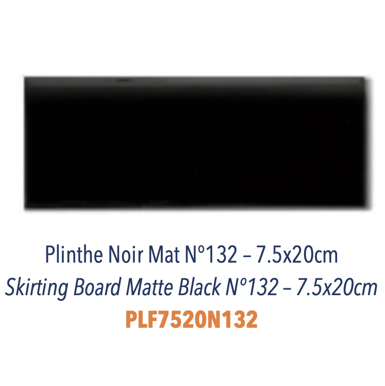 Plinthe 7,5 x 20 cm  Céramique Noir Mat