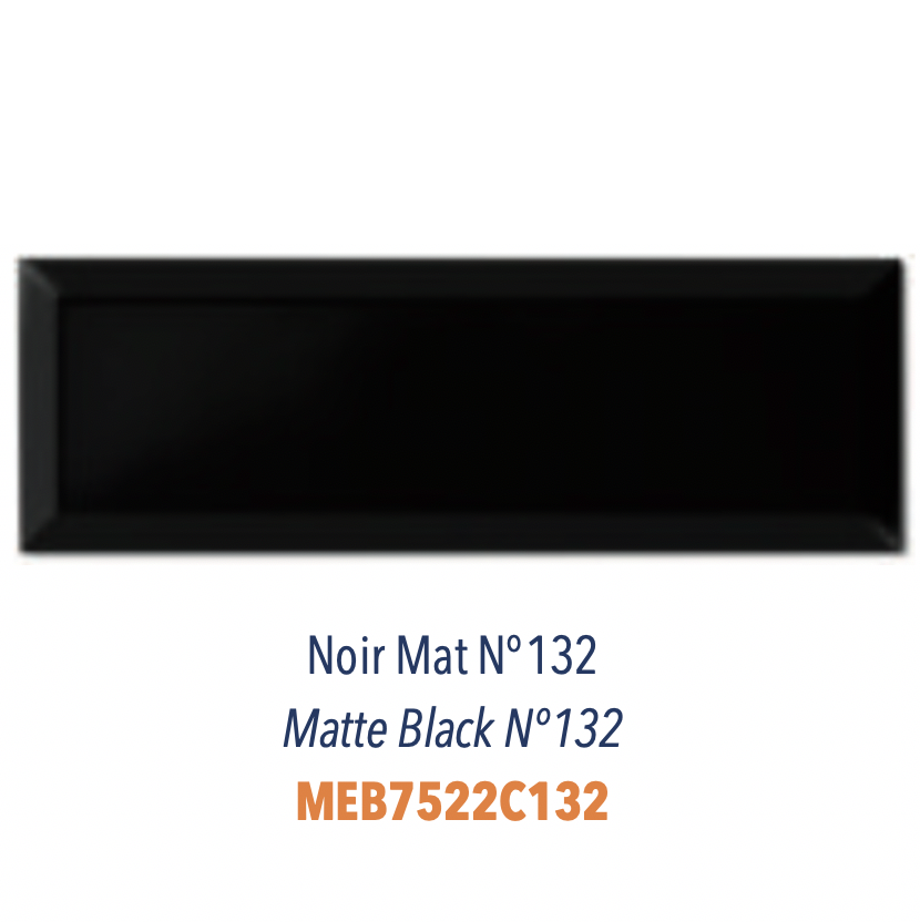 Carreau Metro Biseauté Allongé Noir Mat