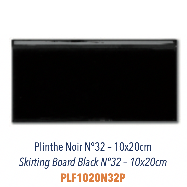Plinthe 10 x 20 cm Céramique Noir