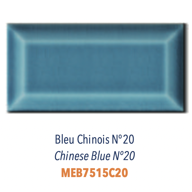 Carreau Metro Biseauté Craquelé Bleu Chinois