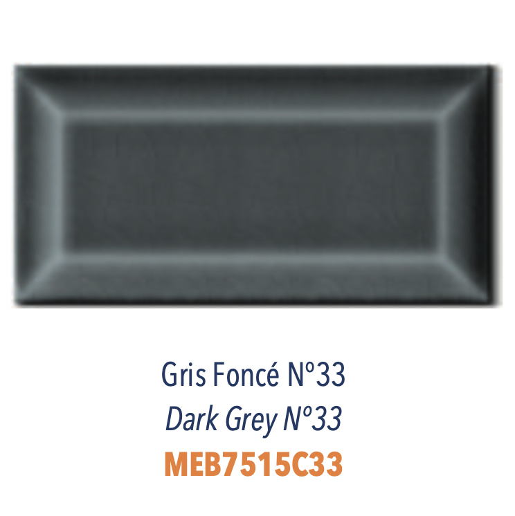 Carreau Metro biseauté Craquelé Gris Foncé