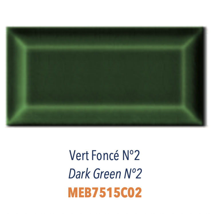 Carreau Metro biseauté Craquelé Vert Foncé