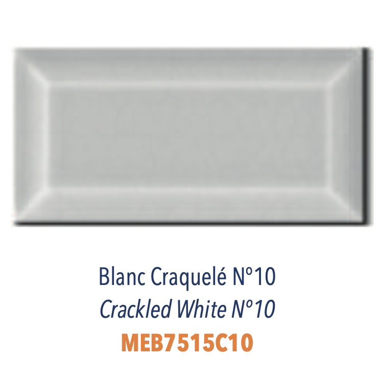 Carreau Metro biseauté craquelé Blanc