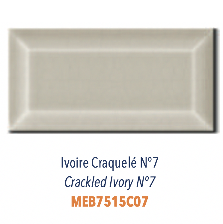 Carreau Metro biseauté craquelé Ivoire
