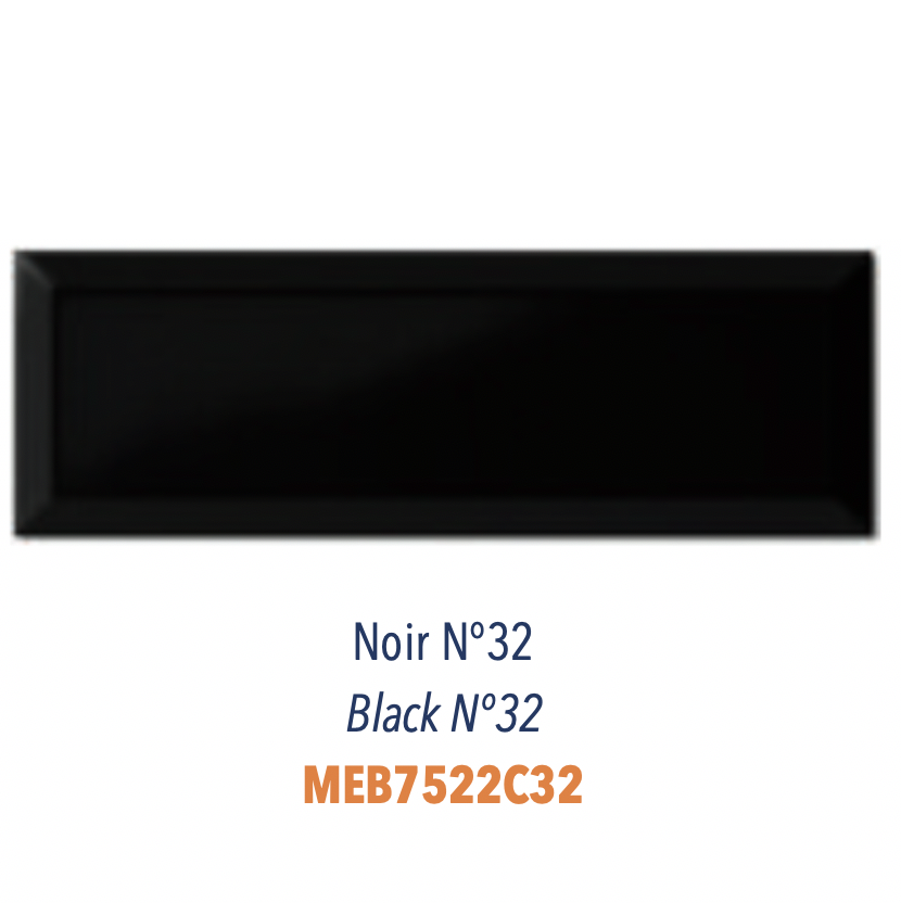 Carreau Metro Biseauté Allongé Noir