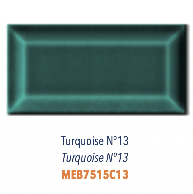 Carreau Metro biseauté craquelé Turquoise