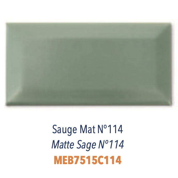 Carreau Metro Biseauté Sauge Mat