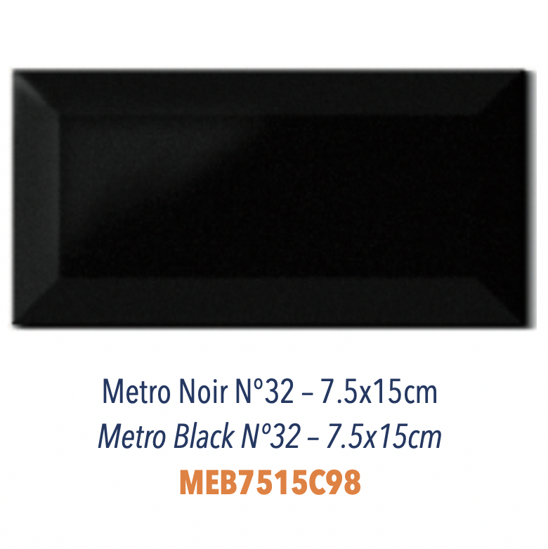 Carreau Metro en Céramique Économique Noir