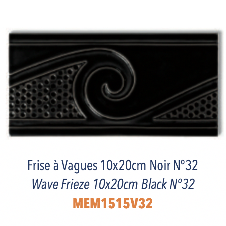 Frise à Vagues Noir