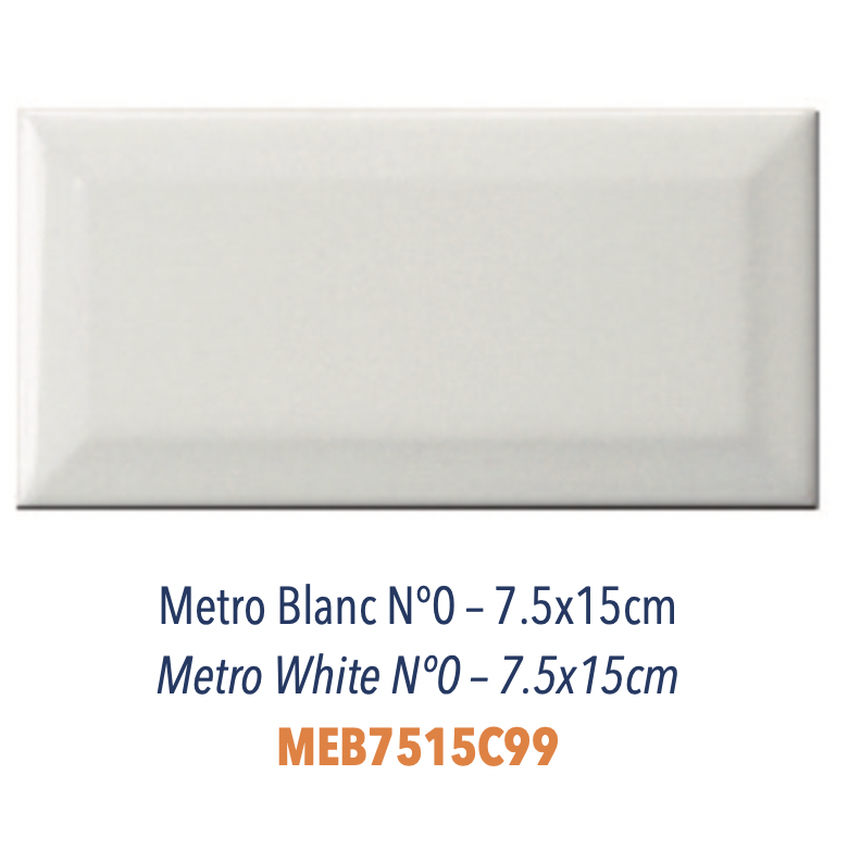 Carreau Metro en Céramique Économique Blanc