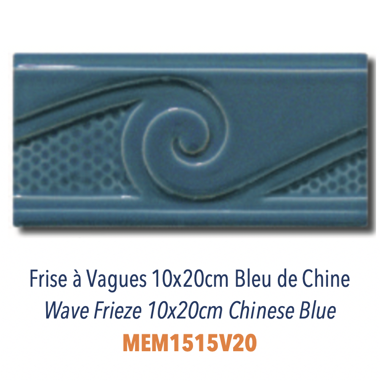 Frise à Vagues Bleu de Chine