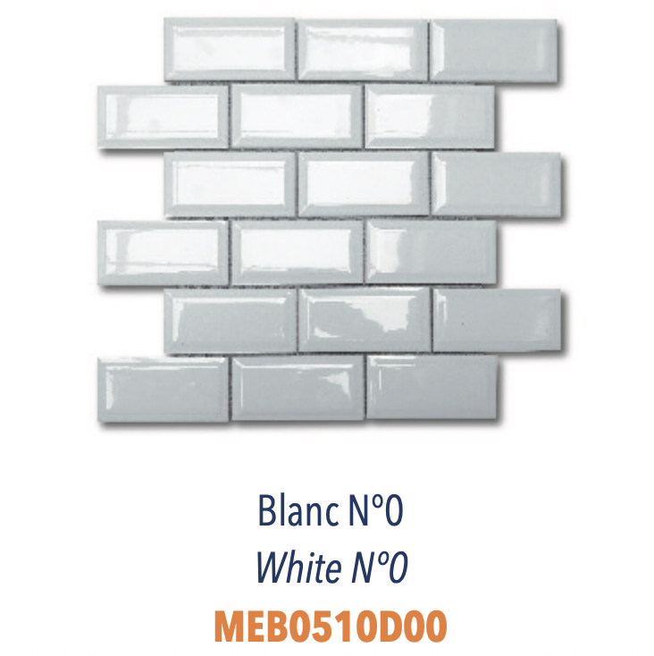 Mosaïque Mini Carreaux Metro Biseautés Blanc