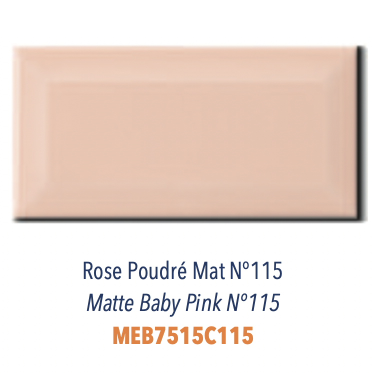 Carreau Metro Biseauté Rose Poudré Mat